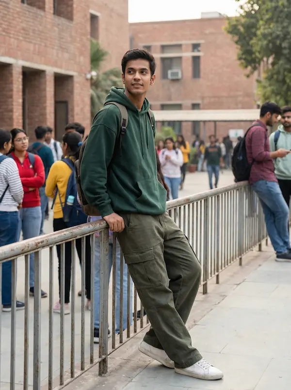 AI-styled College outfit — look 2 generated by Style Math AI