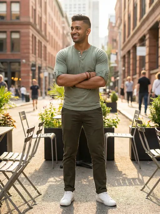 AI-styled Date / Social outfit — look 12 generated by Style Math AI