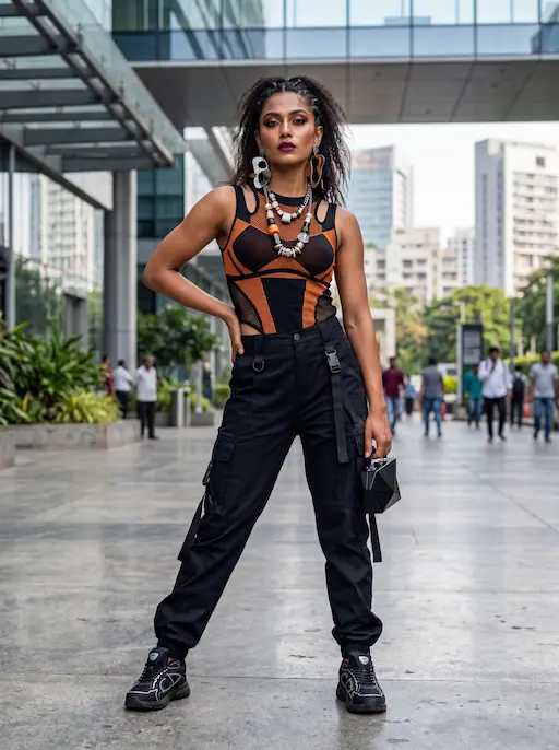 AI-styled Custom / Freestyle outfit — look 1 generated by Style Math AI