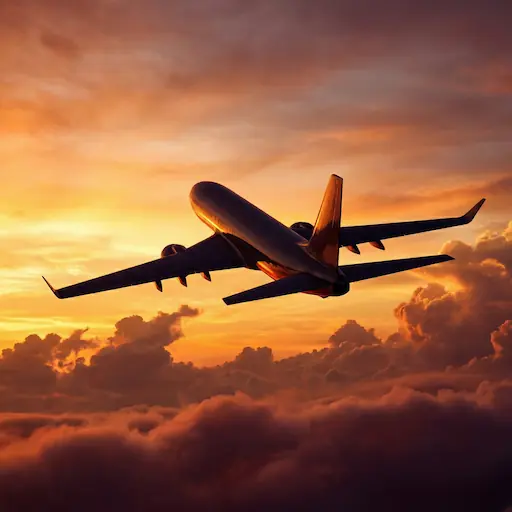 Flat-lay: leather passport holder, sunglasses, straw hat, linen shirt on warm wood.